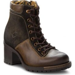 Botki FLY LONDON - Lealfly P143689016 Olive/Olive. Brązowe botki Fly London, bez wzorów, z materiału, bez obcasa, bez zapięcia. W wyprzedaży za 409.00 zł.