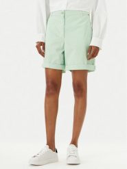 Tommy Hilfiger Szorty materiałowe WW0WW42457 Zielony Regular Fit. Zielone szorty TOMMY HILFIGER, bez wzorów, z bawełny. Za 279.99 zł.