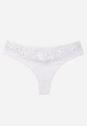 Szare Majtki Typu Stringi z Bawełną i Koronką Zeliche. Szare stringi Renee, bez wzorów, z bawełny. Za 9.99 zł.