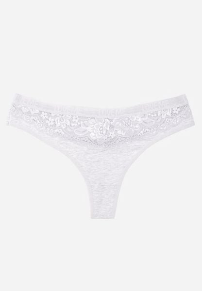 Szare Majtki Typu Stringi z Bawełną i Koronką Zeliche. Szare stringi Renee, z aplikacjami, z bawełny. Za 4.99 zł.
