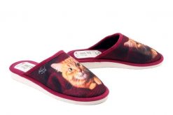 METEOR 128 Kotek 2 bordowy, kapcie damskie. Czerwone obuwie domowe Meteor, bez wzorów, bez zapięcia. Za 40.80 zł.