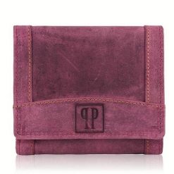 Portfel skórzany PAOLO PERUZZI T-70-CHR różowy. Czerwone portfele PAOLO PERUZZI, bez wzorów, ze skóry. Za 49.99 zł.