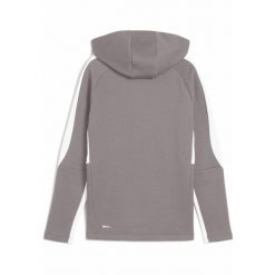 Młodzieżowa bluza z kapturem z zamkiem na całej długości EVOSTRIPE PUMA. Szara bluzy Puma, m, bez wzorów, z kapturem. W wyprzedaży za 174.00 zł.