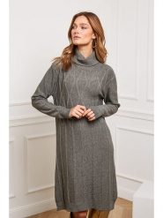 Joséfine Sukienka dzianinowa "Felicidad" w kolorze khaki rozmiar: L. Brązowe sukienki Joséfine, na co dzień, l, bez wzorów, z dzianiny, bez kołnierzyka, bez ramiączek, midi, proste. Za 195.99 zł.