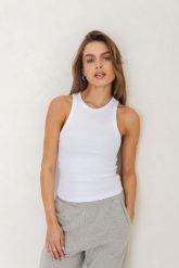 TOP GWEN ECRU L - Flawless. Białe topy Flawless, l, bez wzorów, z bawełny, bez kołnierzyka, bez ramiączek. Za 169.00 zł.