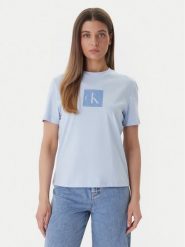 Calvin Klein Jeans T-Shirt LV047F819G Niebieski Classic Fit. Niebieskie t-shirty Calvin Klein Jeans, l, bez wzorów, z bawełny, bez kołnierzyka, bez ramiączek. Za 129.99 zł.