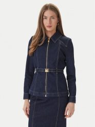 Luisa Spagnoli Kurtka jeansowa Vigana 542808 Granatowy Slim Fit. Niebieskie kurtki LUISA SPAGNOLI, bez wzorów, z bawełny, bez kaptura. Za 1,709.00 zł.