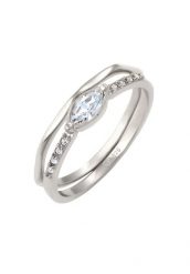 Elli Pierścionek Damski Kryształami szklanymi 925 Sterling Silver Pierścionki 1 ct. Szare pierścionki Elli, srebrne. Za 163.99 zł.