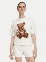 Guess T-Shirt O6BR03 Z1145 Kremowy Regular Fit. Białe t-shirty Guess, s, z aplikacjami, z syntetyku, bez kołnierzyka, bez ramiączek. Za 234.99 zł.