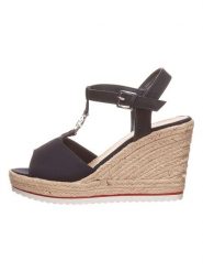 Tom Tailor Sandały w kolorze granatowym na koturnie rozmiar: 42. Niebieskie sandały Tom Tailor, bez wzorów, z otwartym noskiem, bez obcasa, na koturnie, bez zapięcia. Za 65.85 zł.