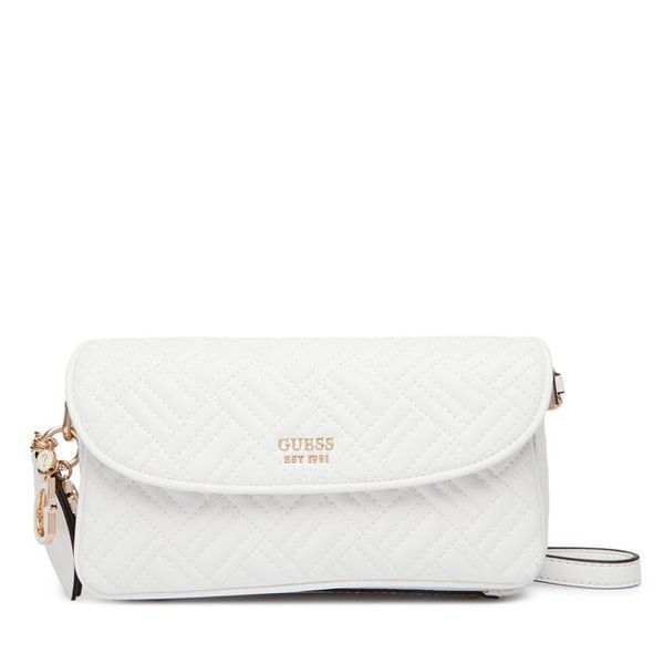 Torebka Guess. Białe listonoszki Guess, z aplikacjami, bez dodatków. Za 371.99 zł.