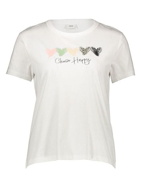 JDY Koszulka w kolorze białym rozmiar: XXL. Białe bluzki JDY, xxl, bez wzorów, z bawełny, bez kołnierzyka, bez ramiączek. Za 28.38 zł.