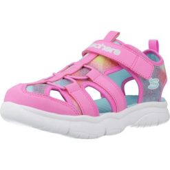 Sandały SKECHERS FLEX SPLASH Rose. Czerwone sandały Skechers, bez wzorów, z syntetyku, bez obcasa, bez zapięcia. Za 215.99 zł.