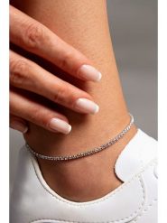 Lodie Silver Bransoletka z cyrkoniami na kostkę rozmiar: onesize. Szare bransoletki Lodie Silver, z cyrkonią, metalowe. Za 74.63 zł.