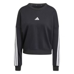 Bluza damska z francuskiego dresu adidas Essentials 3-Stripes. Czarne bluzy Adidas, na zimę, xl, bez wzorów, z dresówki, bez kaptura. Za 225.95 zł.