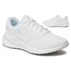 Buty Damskie Sportowe Nike W Revolution 7. Białe obuwie sportowe Nike, bez zapięcia, do biegania. Za 233.20 zł.