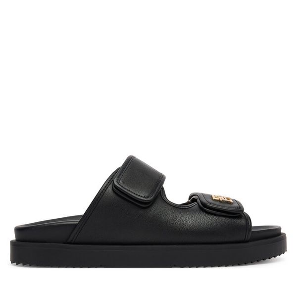 Klapki Tommy Hilfiger. Czarne klapki TOMMY HILFIGER, bez wzorów, bez obcasa. Za 529.99 zł.