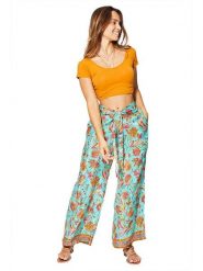 Aller Simplement Spodnie w kolorze turkusowo-pomarańczowym rozmiar: 34-40. Brązowe spodnie materiałowe Aller Simplement, bez wzorów, z materiału, z podwyższonym stanem. Za 43.99 zł.