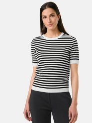 Gerry Weber Sweter w kolorze biało-czarnym rozmiar: 46. Białe swetry Gerry Weber, bez wzorów, ze splotem, bez ramiączek. Za 121.45 zł.