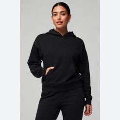 Bluza damska z kapturem Fabletics Year Round Terry. Czarne bluzy FABLETICS, na lato, l, bez wzorów, z bawełny, z kapturem. Za 318.80 zł.