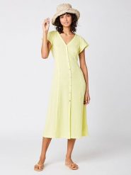 Rip Curl Sukienka "Premium Surf" w kolorze żółtym rozmiar: M. Żółte sukienki Rip Curl, na co dzień, m, bez wzorów, z bawełny, bez kołnierzyka, bez ramiączek, midi, proste. Za 144.58 zł.