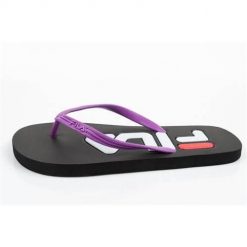 Japonki damskie Fila Troy. Fioletowe klapki Fila, bez wzorów, z materiału, bez obcasa. Za 49.00 zł.