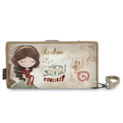 Beżowy Duży Damski Portfel Anekke Muse. Brązowe portfele Anekke, z aplikacjami. Za 199.00 zł.