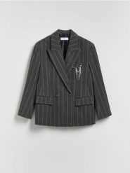 Marynarka z wiskozą - ciemnoszary. Szare marynarki i żakiety Reserved, l, bez wzorów, z tkaniny. Za 279.99 zł.