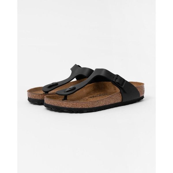 Japonki damskie Birkenstock Gizeh Bf Black. Brązowe klapki Birkenstock, bez wzorów, z materiału, bez obcasa. Za 441.00 zł.