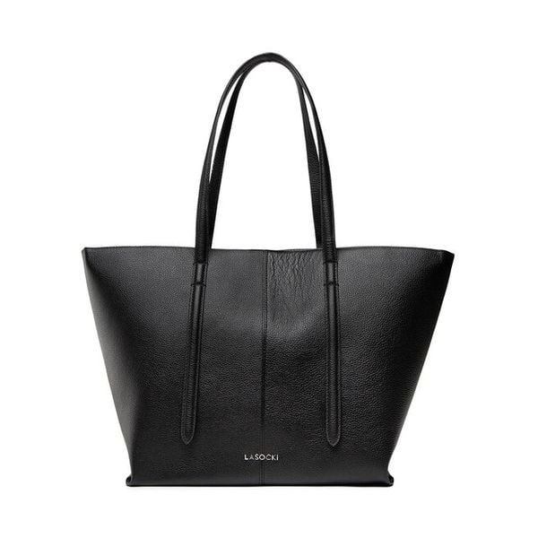 Torebka Lasocki. Czarne shopper Lasocki, bez wzorów, bez dodatków. Za 221.97 zł.