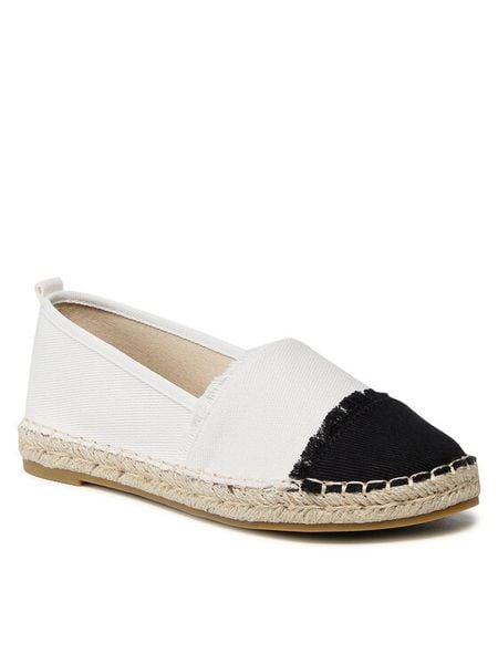 Jenny Fairy Espadryle WSS990-322 Biały. Białe espadryle Jenny Fairy, bez wzorów, z materiału, bez obcasa, bez zapięcia. Za 79.99 zł.