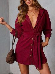 Milan Kiss Sukienka w kolorze bordowym rozmiar: XL. Czerwone sukienki Milan Kiss, na co dzień, xl, bez wzorów, z tkaniny, bez kołnierzyka, bez ramiączek, mini, proste. Za 217.99 zł.