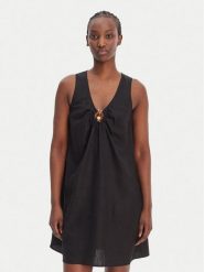 Seafolly Sukienka letnia Palermo 55508-DR Czarny Regular Fit. Czarne sukienki Seafolly, na lato, l, bez wzorów, z wiskozy, bez kołnierzyka, bez ramiączek. Za 509.99 zł.