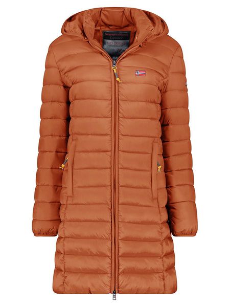 Geographical Norway Płaszcz pikowany "Atikolor" w kolorze karmelowym rozmiar: S. Brązowe płaszcze Geographical Norway, s, bez wzorów, bez kaptura. Za 156.61 zł.