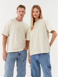 2005 T-Shirt Horned Lucy Beżowy Oversize. Brązowe t-shirty 2005, m, bez wzorów, z bawełny, bez kołnierzyka, bez ramiączek. Za 219.99 zł.