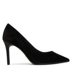 Szpilki Tamaris. Czarne szpilki Tamaris, bez wzorów, bez obcasa, na szpilce, bez zapięcia. Za 339.99 zł.