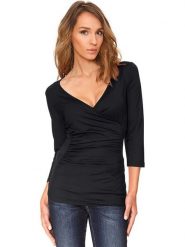 Heine Koszulka w kolorze czarnym rozmiar: 38. Czarne bluzki Heine, bez wzorów, bez kołnierzyka, bez ramiączek. Za 41.95 zł.