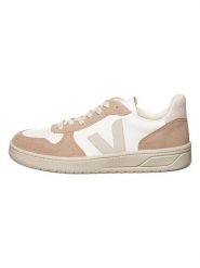 Veja Skórzane sneakersy "V 10" w kolorze biało-beżowym rozmiar: 37. Białe trampki Veja, bez wzorów, bez zapięcia. Za 461.21 zł.