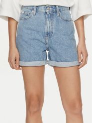 Calvin Klein Jeans Szorty jeansowe J20J222800 Niebieski Mom Fit. Niebieskie szorty Calvin Klein Jeans, bez wzorów, z bawełny. Za 189.99 zł.