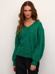 Kaffe Sweter Kasarla V-Neck 10506829 Zielony Loose Fit. Zielone swetry Kaffe, s, bez wzorów, z syntetyku, bez ramiączek. Za 249.99 zł.
