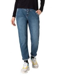 Timezone Dżinsy "Chiwa" - Comfort fit - w kolorze niebieskim rozmiar: W32. Niebieskie jeansy Timezone, z aplikacjami, z podwyższonym stanem. Za 96.60 zł.