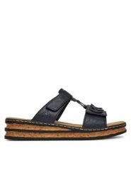 Rieker Klapki CEO-62936-14 Granatowy. Niebieskie klapki Rieker, bez wzorów, bez obcasa. Za 299.99 zł.