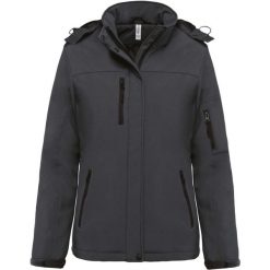 Parka dla kobiet Kariban Softshell doublée capuche. Czarne kurtki sportowe KARIBAN, na zimę, bez wzorów, z softshellu, bez kaptura. Za 421.00 zł.