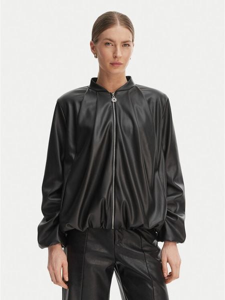 Rinascimento Kurtka z imitacji skóry CFC0127530003 Czarny Relaxed Fit. Czarne kurtki Rinascimento, xs, bez wzorów, ze skóry, bez kaptura. Za 558.99 zł.