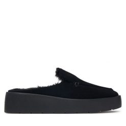 Klapki Calvin Klein. Czarne klapki Calvin Klein, bez wzorów, bez obcasa. Za 649.99 zł.