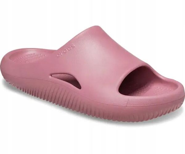 Klapki Dla Dorosłych Crocs Mellow Recovery Slide. Czarne klapki Crocs, bez wzorów, z materiału, bez obcasa. Za 119.99 zł.
