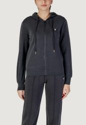 Bluza Kobieta GUESS ACTIVE OLYMPE FULL ZIP. Czarne bluzy sportowe Guess Active, s, z aplikacjami, z jeansu, z kapturem. Za 325.95 zł.