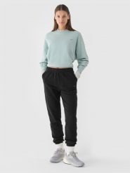 4F Spodnie dresowe joggery damskie - czarne XXL. Czarne spodnie dresowe 4f, l, bez wzorów, z bawełny. Za 59.99 zł.