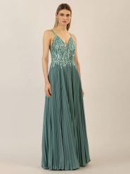 APART Sukienka w kolorze zielonym rozmiar: 36. Zielone sukienki Apart, bez wzorów, bez kołnierzyka, bez ramiączek, maxi. Za 326.99 zł.