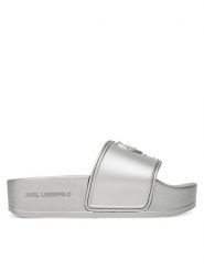 KARL LAGERFELD Klapki Kondo Maxi KL80819M Srebrny. Szare klapki KARL LAGERFELD, bez wzorów, z tworzywa sztucznego, bez obcasa. Za 279.99 zł.